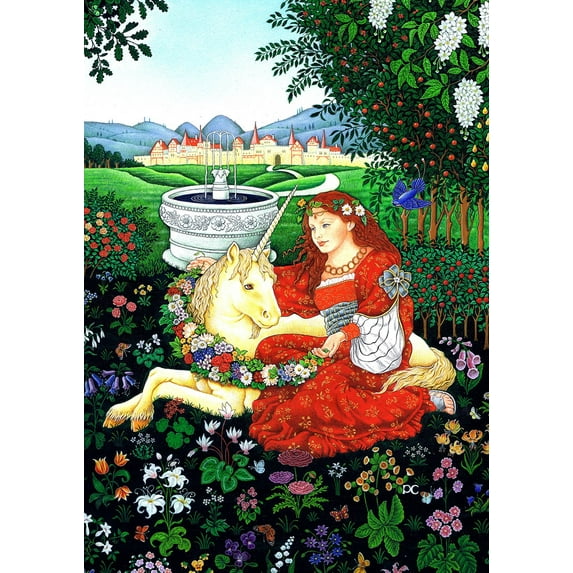 Toland Home Garden Floral Unicorn Fantasy Unicorn Flag Double Sided 28x40 Inch