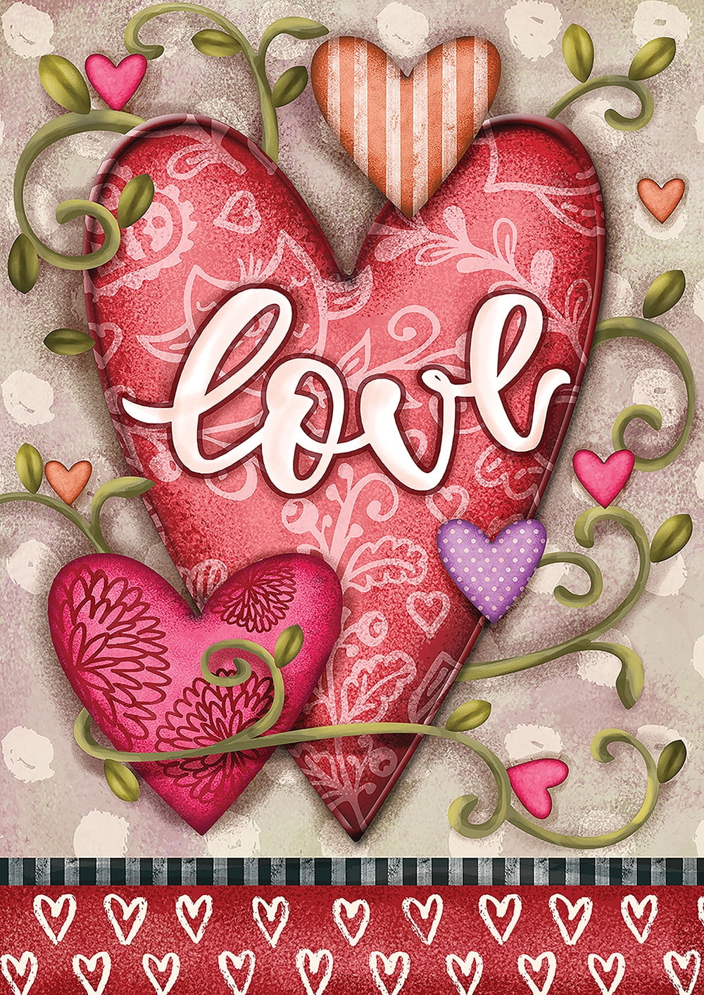 Double-Sided Multicolor Polyester Valentine's Day Garden Flag