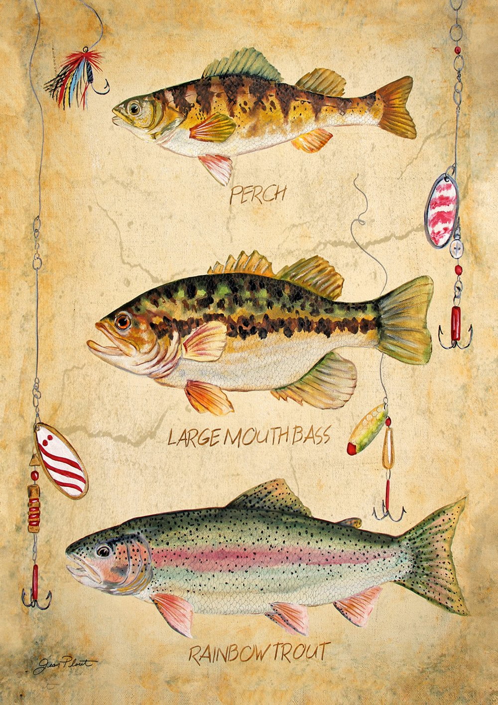 Toland Home Garden Fresh Fish Fishing Fish Flag Double Sided 28x40 Inch 
