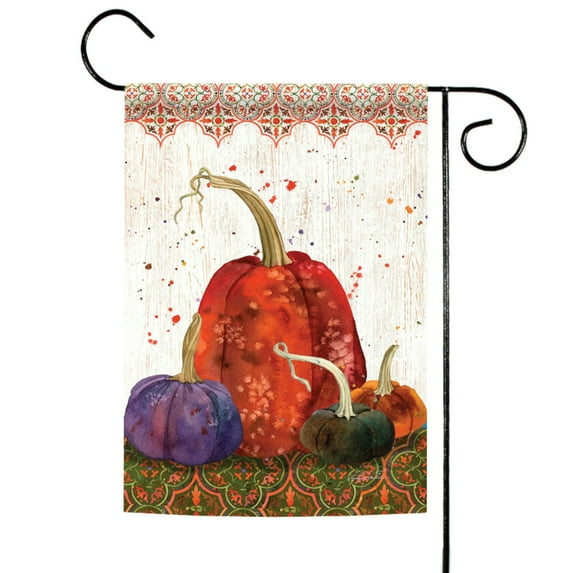 Toland Home Garden Gorgeous Gourds Pumpkin Fall Flag Double Sided 12x18 Inch