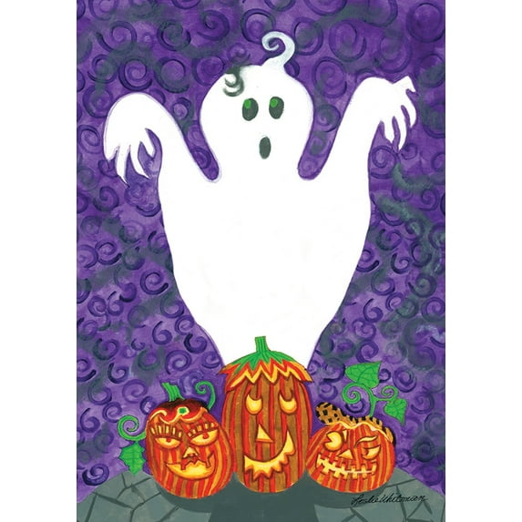 Toland Home Garden Halloween Buddies Jack O Lantern Halloween Flag Double Sided 28x40 Inch
