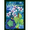 thumbnail image 1 of Toland Home Garden Jade Welcome Flower Welcome Flag Double Sided 12x18 Inch, 1 of 5