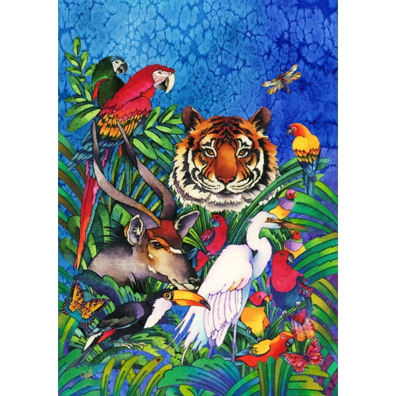 Toland Home Garden Jungle Friends Animals Jungle Flag Double Sided 28x40 Inch