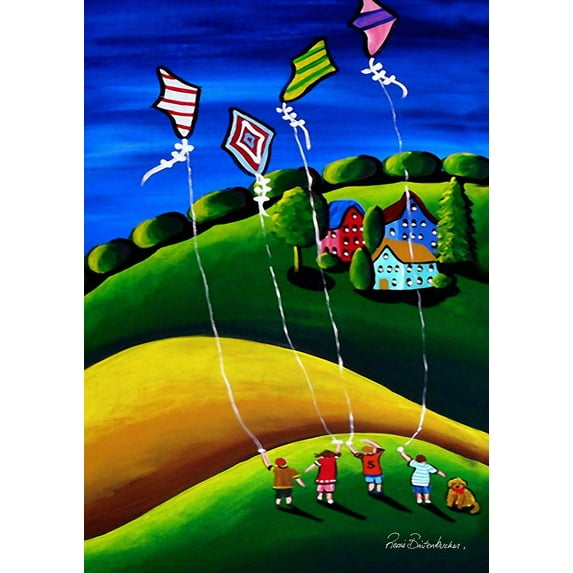 Toland Home Garden Kite Flyers Field Kites Flag Double Sided 12x18 Inch