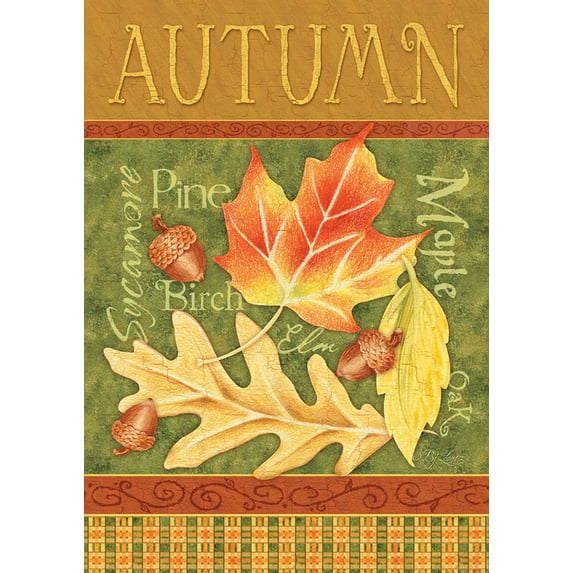 Toland Home Garden Leaves of Autumn Fall Flag Double Sided 12x18 Inch