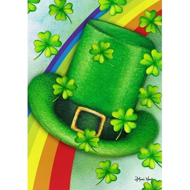 Toland Home Garden Leprechaun Hat St Pats St Patricks Day Flag Double Sided 12x18 Inch