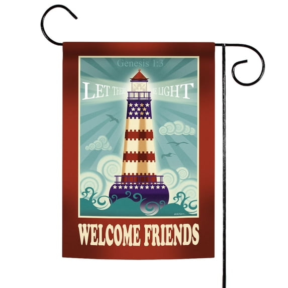 Toland Home Garden Let There Be Light Welcome Lighthouse Flag Double Sided 12x18 Inch