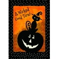 thumbnail image 1 of Toland Home Garden Let's Get Wicked Jack O Lantern Halloween Flag Double Sided 28x40 Inch, 1 of 5