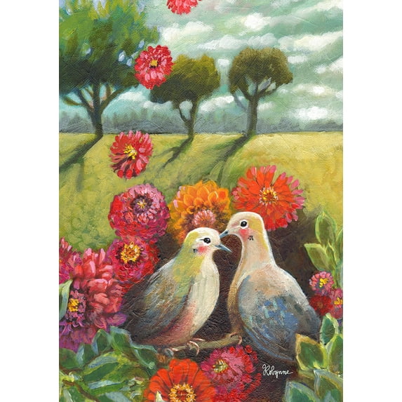 Toland Home Garden Love Doves Birds Bird Flag Double Sided 28x40 Inch