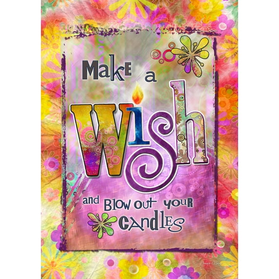 Toland Home Garden Make a Wish party Birthday Flag Double Sided 12x18 Inch