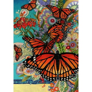 Breeze Decor 13 in. x 18.5 in. Monarch Butterflies Bugs and Frogs