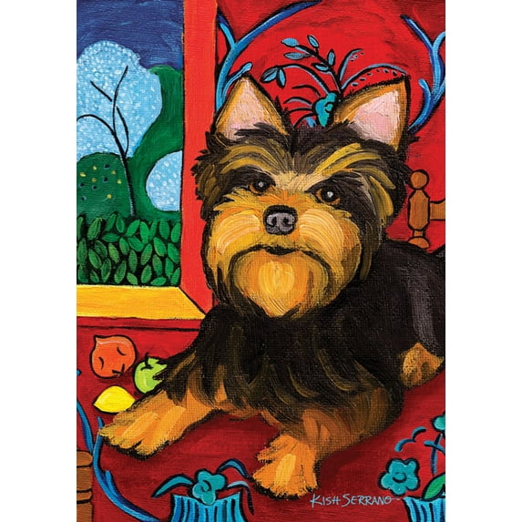 Toland Home Garden Muttisse-Yorkie Yorkie Dog Flag Double Sided 28x40 Inch