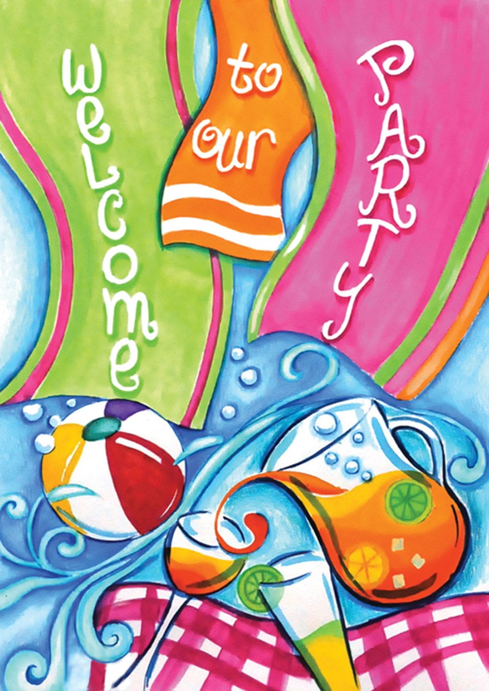 Toland Home Garden Party Welcome party summer Flag Double Sided 28x40 Inch  - Walmart.com, image size:1000x1414