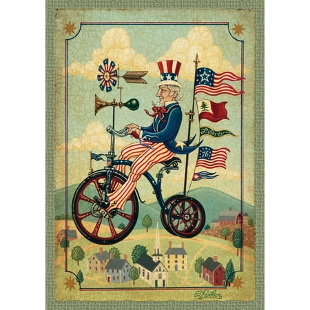 Toland Home Garden Patriotic Bikes 'n Stripes Military Patriotic Flag Double Sided 12x18 Inch