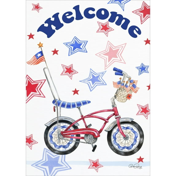 Toland Home Garden Patriotic Cruiser 4th of July Patriotic Flag Double Sided 28x40 Inch