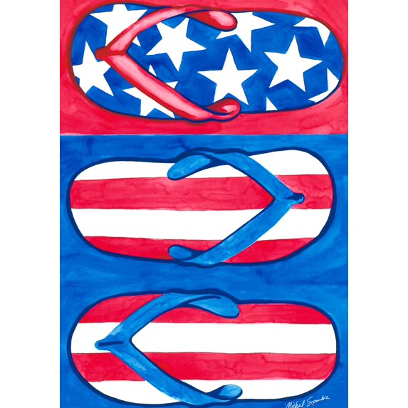 Toland Home Garden Patriotic Flips Beach summer Flag Double Sided 12x18 Inch