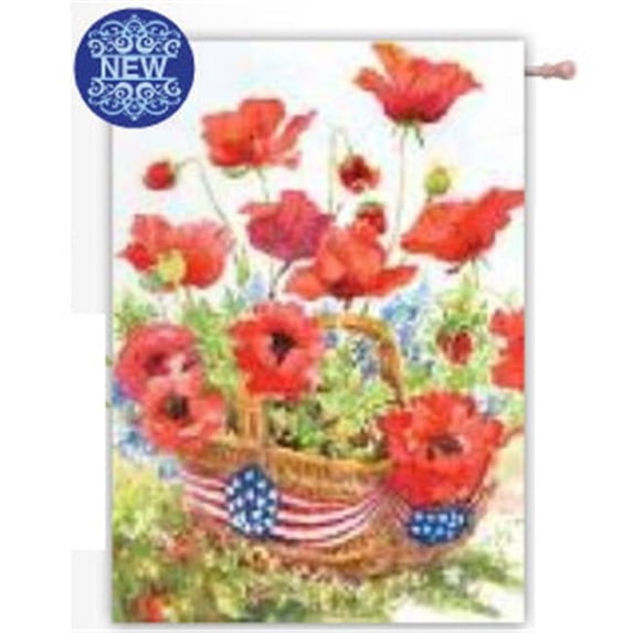 Toland Home Garden Patriotic Poppies House Flag