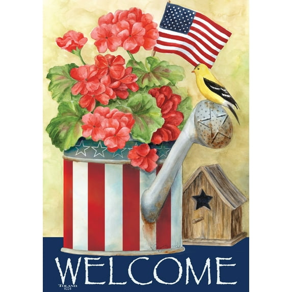 Toland Home Garden Patriotic Watering Can Garden Flag