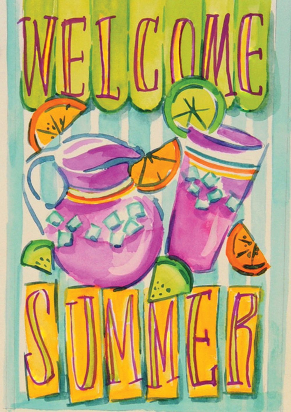 Toland Home Garden Pink Lemonade Picnic summer Flag Double Sided 28x40 ...