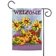 thumbnail image 1 of Toland Home Garden Pinstripe Cornucopia Flower Welcome Flag Double Sided 12x18 Inch, 1 of 5