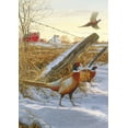 thumbnail image 1 of Toland Home Garden Pleasant Pheasants Bird Winter Flag Double Sided 28x40 Inch, 1 of 5