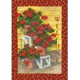 thumbnail image 1 of Toland Home Garden Polka Dot Geraniums Flower Welcome Flag Double Sided 12x18 Inch, 1 of 5