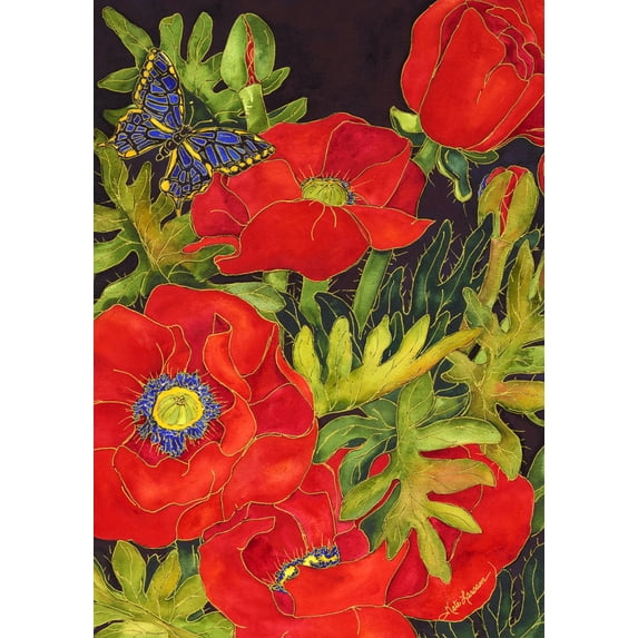 Toland Home Garden Popping Poppies Flowers Flower Flag Double Sided 12x18 Inch