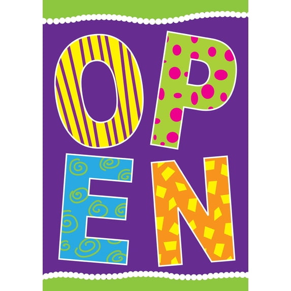 Toland Home Garden Purple Open Advertising Business Flag Double Sided 12x18 Inch