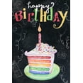 thumbnail image 1 of Toland Home Garden Rainbow Cake Birthday Party Birthday Flag Double Sided 12x18 Inch, 1 of 5