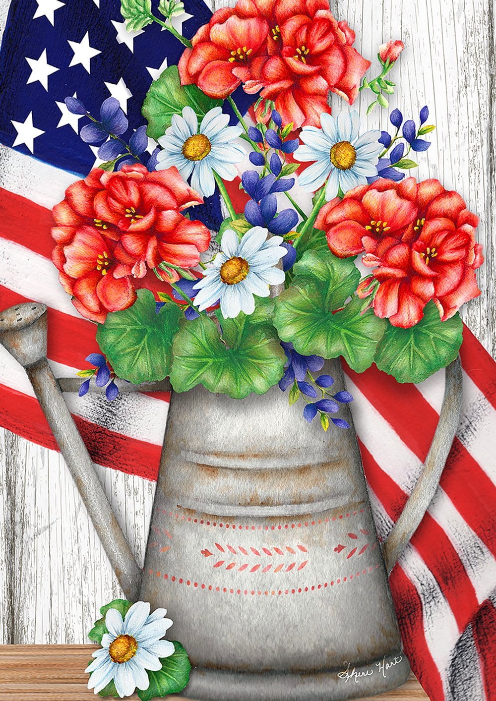 Toland Home Garden Red and Blue Patriotic Flower Bouquet Outdoor Garden ...