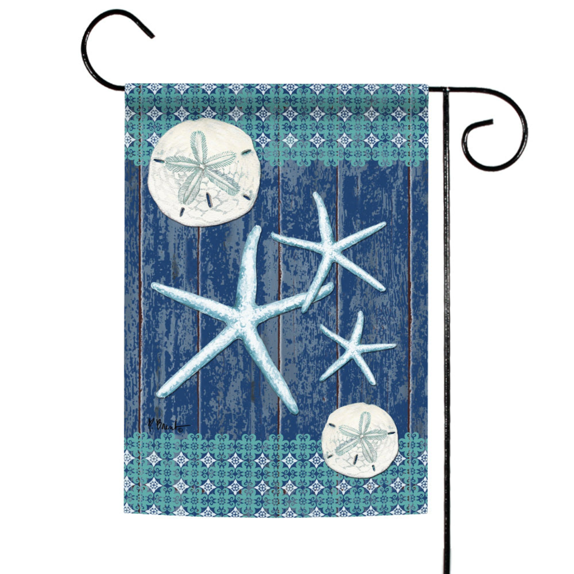 Toland Home Garden Sand Dollars and Sea Stars Beach summer Flag Double ...