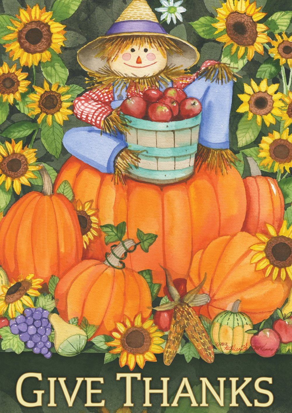 Toland Home Garden Scarecrow Harvest Fall Thanksgiving Flag Double ...