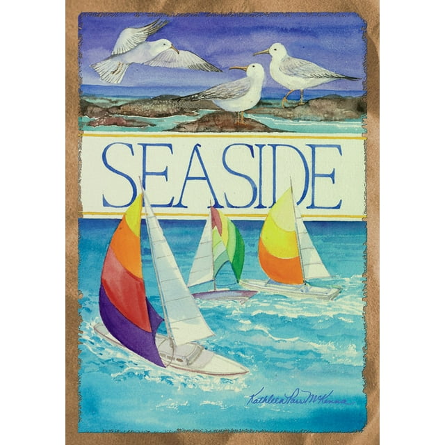 Toland Home Garden Seaside Beach Summer Flag Double Sided 28x40 Inch