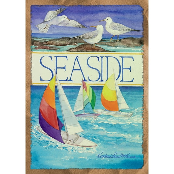 Toland Home Garden Seaside Beach summer Flag Double Sided 12x18 Inch