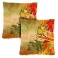 thumbnail image 1 of Toland Home Garden Set of 2 Autumn Aria Fall Pillow Covers 18x18 Inch Leaves Throw Pillows, 1 of 4