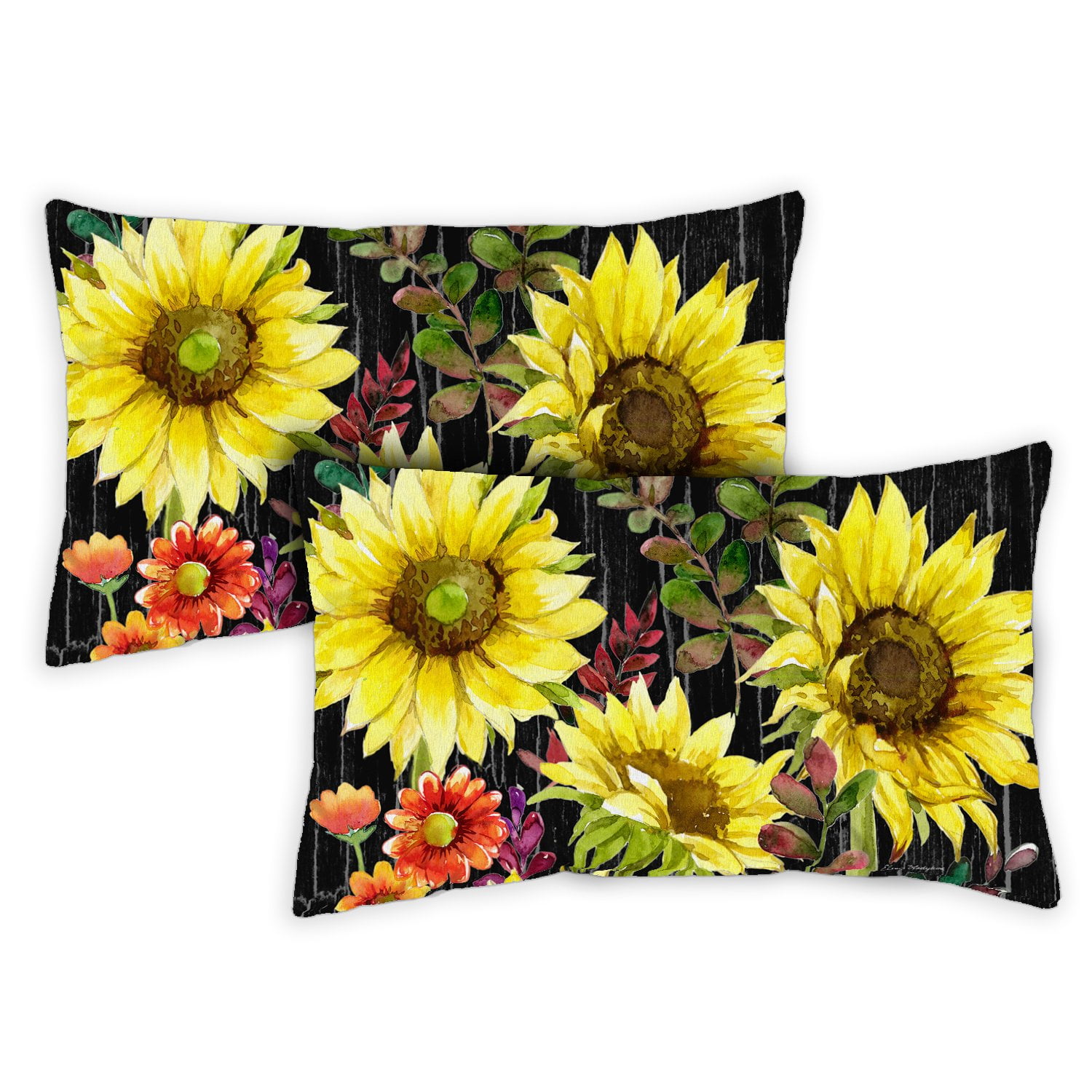 Toland Home Garden Set of 2 Blooming Sunflowers Fall Pillow Covers