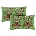 thumbnail image 1 of Toland Home Garden Set of 2 Candy Cane Welcome Winter Pillow Covers 12x18 Inch Christmas Throw Pillows, 1 of 4