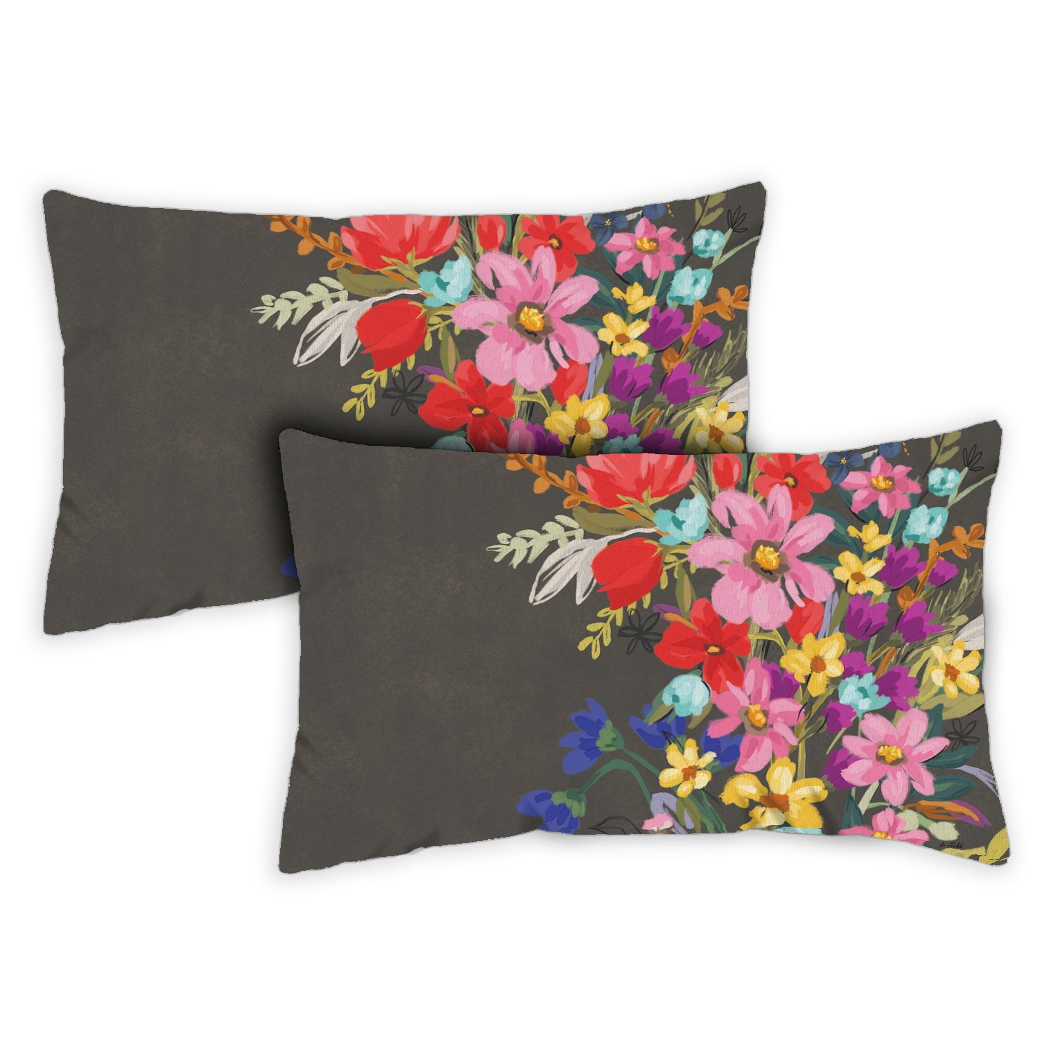 Toland Home Garden Set of 2 Colorful Bouquet Spring Pillow Covers 12x18
