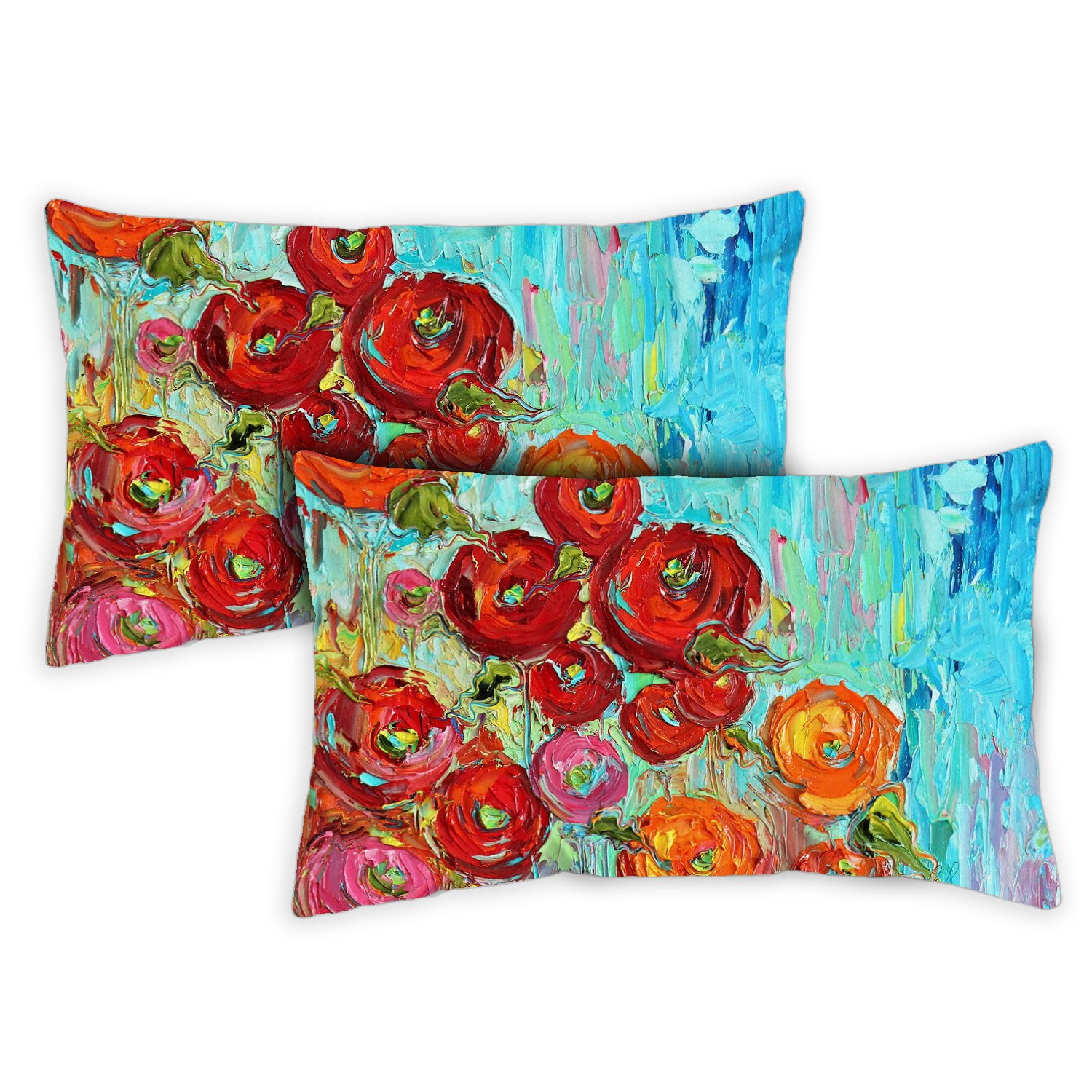 Toland Home Garden Set of 2 Fabulous Flowers Spring Pillow Covers 12x18