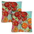 thumbnail image 1 of Toland Home Garden Set of 2 Fabulous Flowers Spring Pillow Covers 18x18 Inch Flower Throw Pillows, 1 of 4
