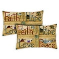 thumbnail image 1 of Toland Home Garden Set of 2 Faith Hope Love Peace Fall Pillow Covers 12x18 Inch Farm Throw Pillows, 1 of 4