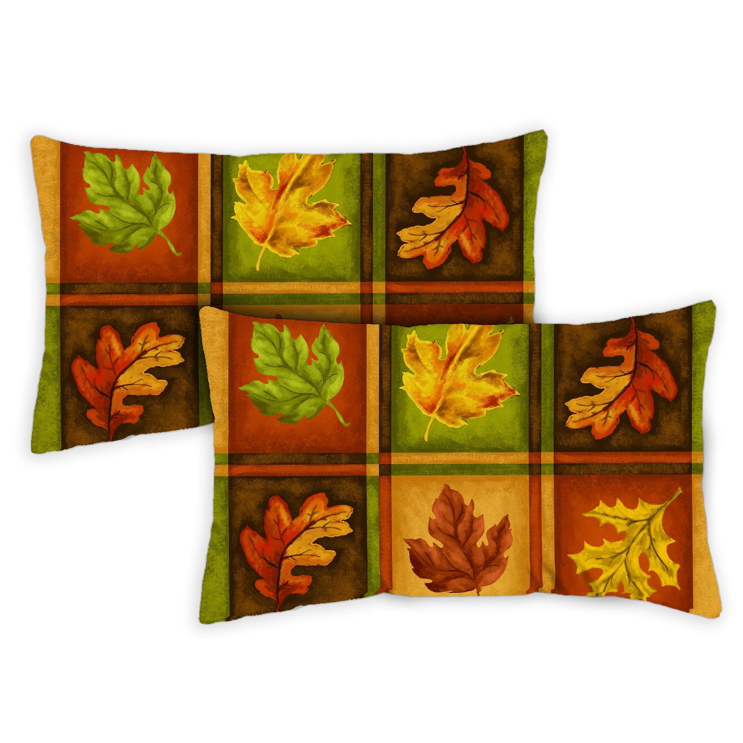 Toland Home Garden Set of 2 Fall Leaves Fall Pillow Covers 12x18 Inch