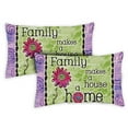 thumbnail image 1 of Toland Home Garden Set of 2 Family Home Spring Pillow Covers 12x18 Inch Flower Throw Pillows, 1 of 4