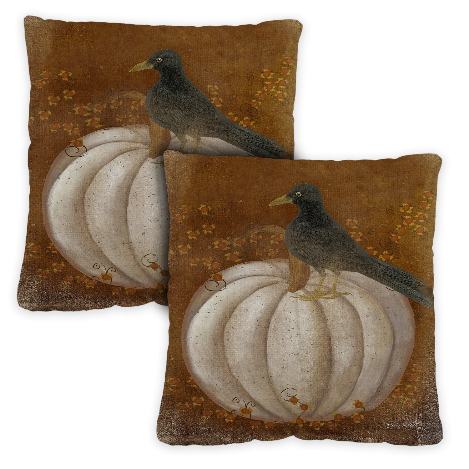 Toland Home Garden Set of 2 Happy Harvest Fall Pillow Covers 18x18 Inch