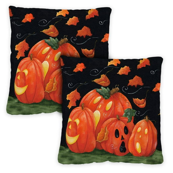 Toland Home Garden Set of 2 Scary Night Halloween Pillow Covers 18x18 Inch Fall Throw Pillows