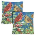 thumbnail image 1 of Toland Home Garden Set of 2 Winter Feast Winter Pillow Covers 18x18 Inch Bird Throw Pillows, 1 of 4