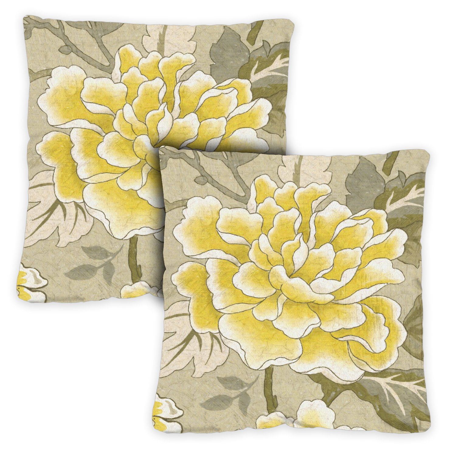 Toland Home Garden Set of 2 Yellow Flower Delight Spring Pillow Covers