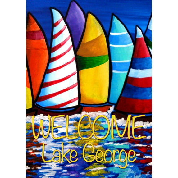 Toland Home Garden Skipper's Traffic-Welcome Lake George House Flag