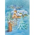 thumbnail image 1 of Toland Home Garden Snowy Nativity Religious Christmas Flag Double Sided 28x40 Inch, 1 of 5