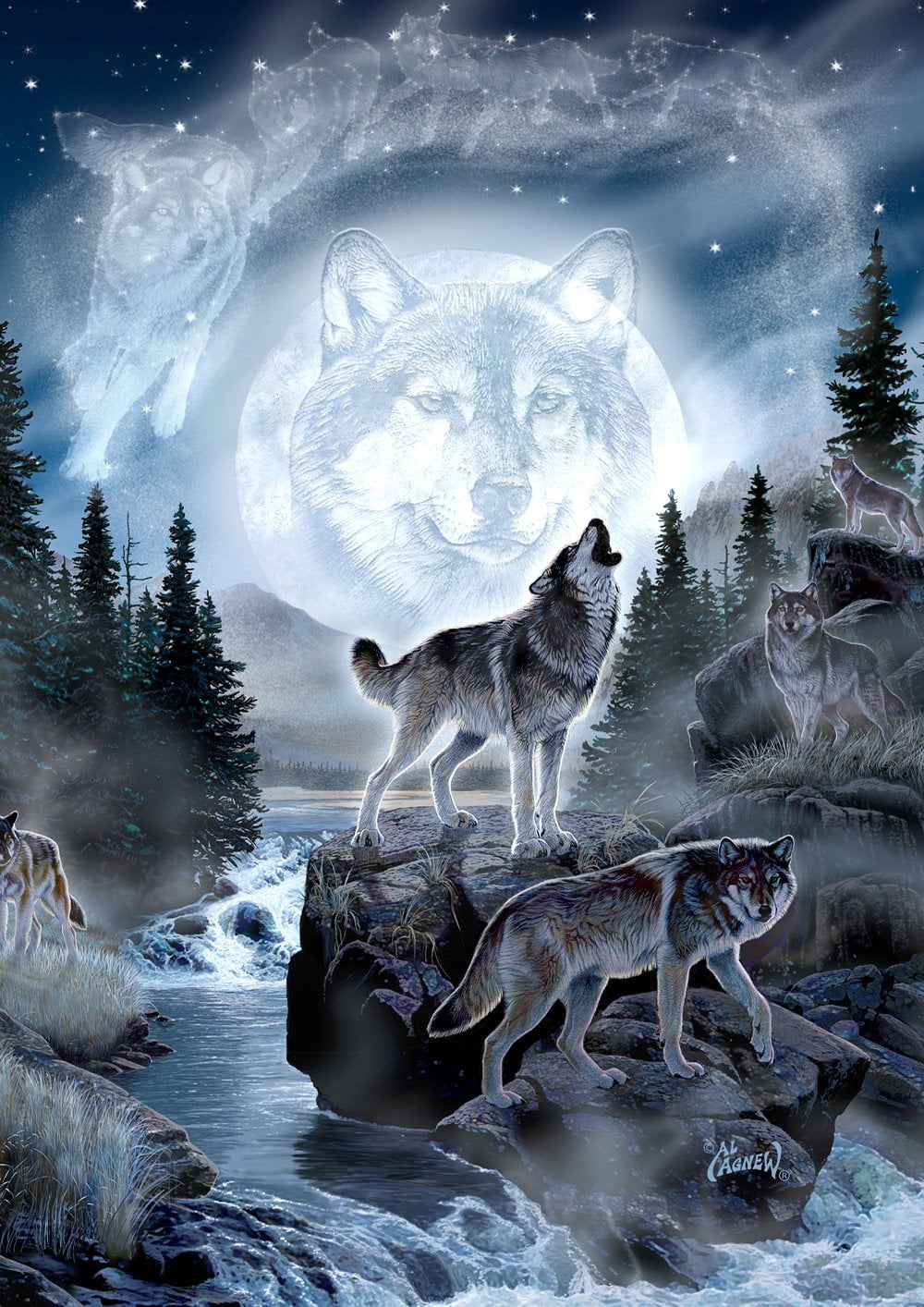 Toland Home Garden Spirit Wolves Full Moon Wolf Flag Double Sided 28x40  Inch - Walmart.com